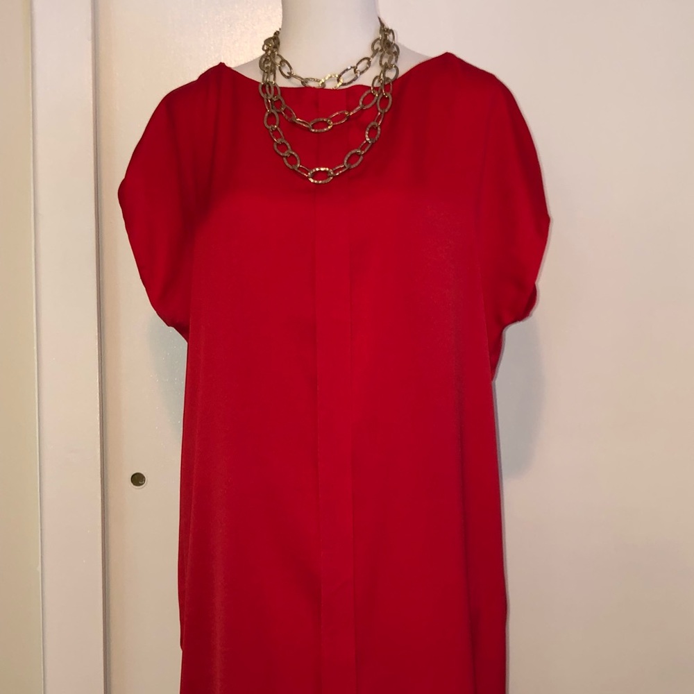 Red sheath dress